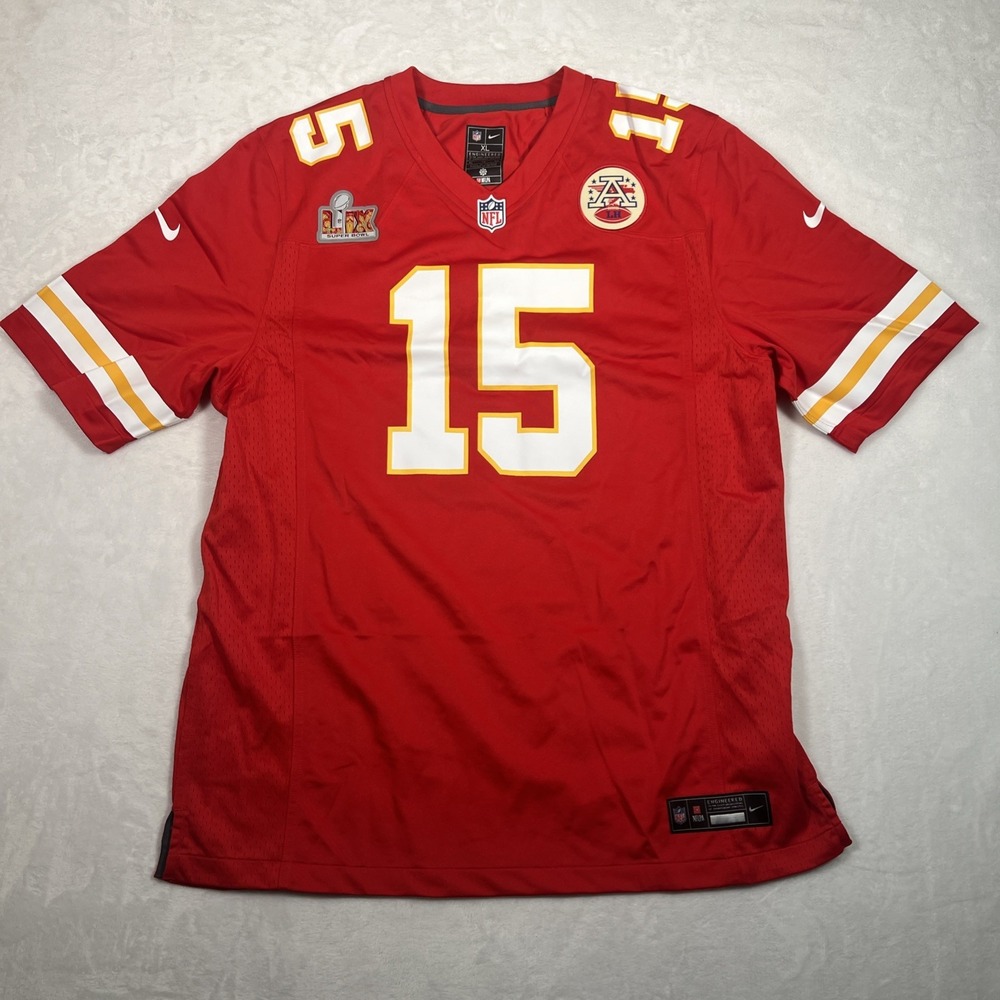 Patrick Mahomes Kansas City Chiefs Nike Super Bowl LIX Game Jersey Red Sz XL NEW